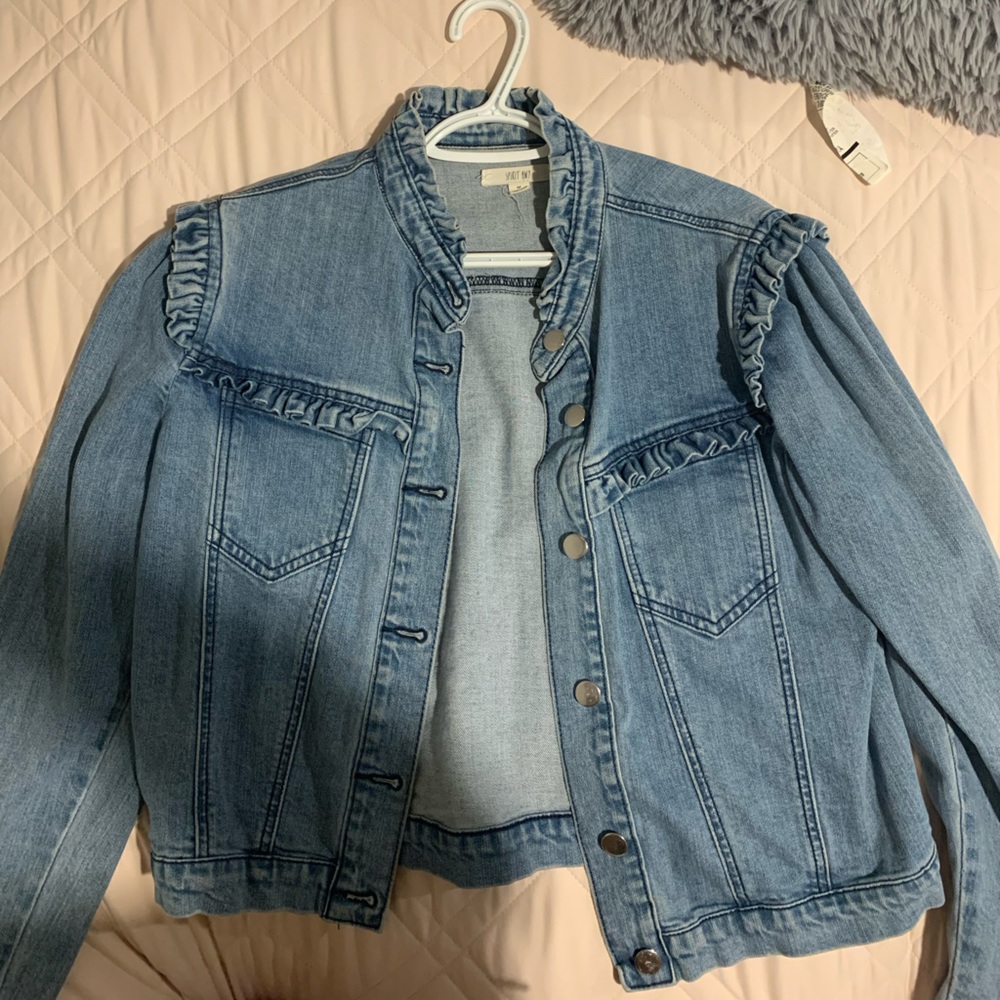Ruffle denim Jean jacket